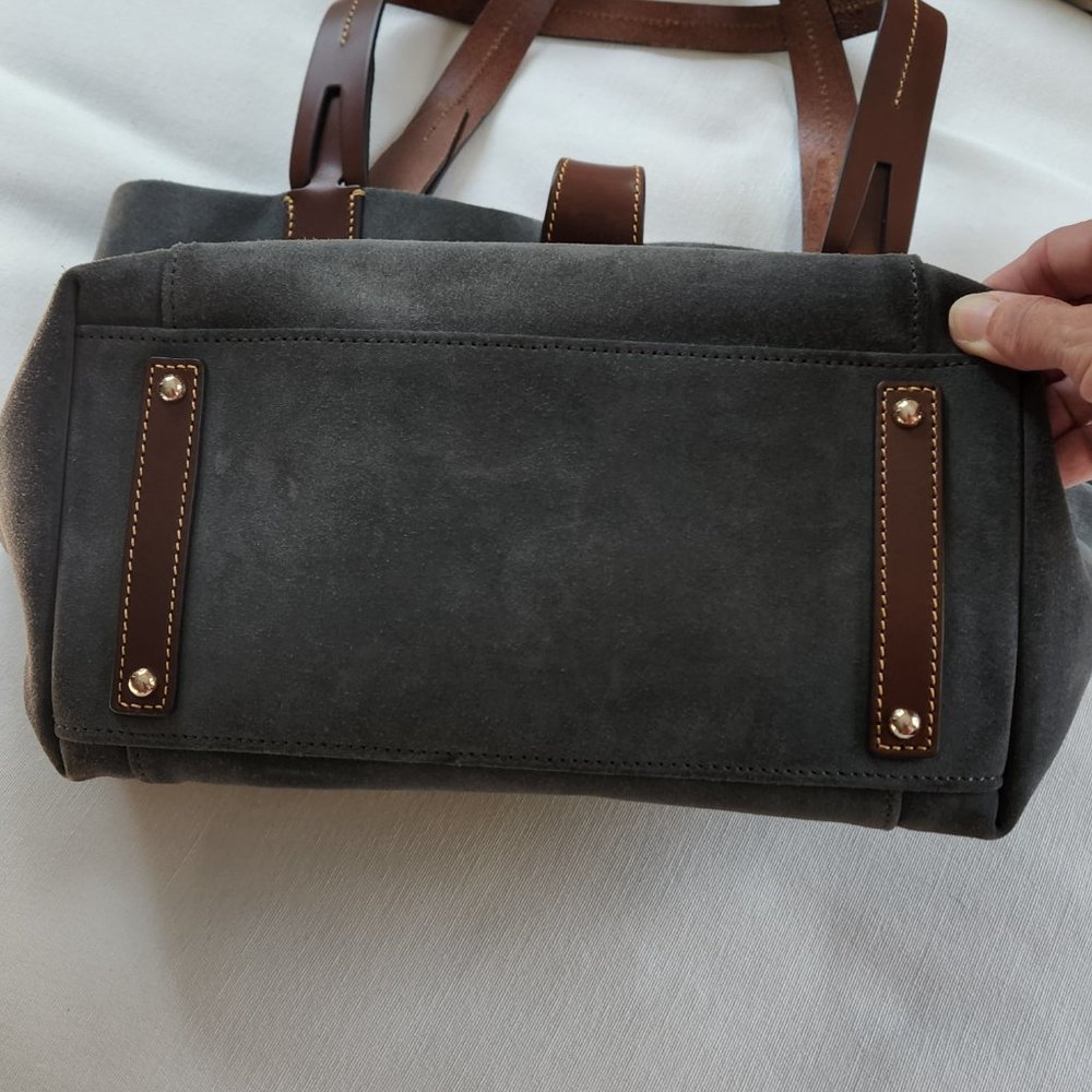 Dooney & Bourke East West Suede Shopper - Smoke Grey Rare HTF - Picture 5 of 6